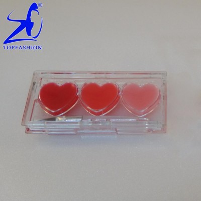 3 Colors Heart design Fashion Cosmetic OEM FDA EEC Makeup Lip Gloss, Lip Shin for lip care (A489(HT))