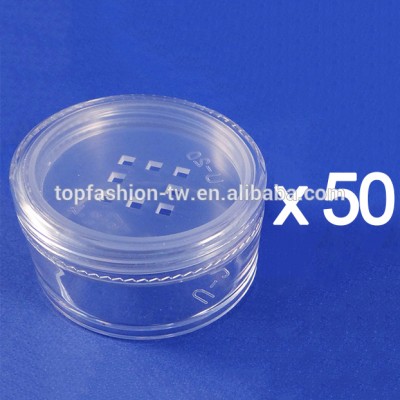 50 Lot Clear Sifter Container Plastic Cosmetic Case Makeup Loose Powder Jar (AY81P(20)S-C=50 pcs)