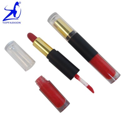 2 in 1 Double Headed Cosmetic Moisture Round shape Lipstick & Lip Gloss