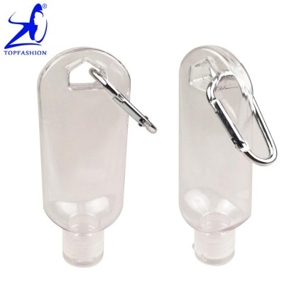 50 ml Empty Clear Sanitizer, Body lotion  Bottles With Flip Cap & Key ring