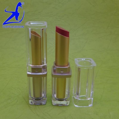 Square Clear Acrylic Moisture Pen Type High Quality Lipstick  with Aluminum Midsection